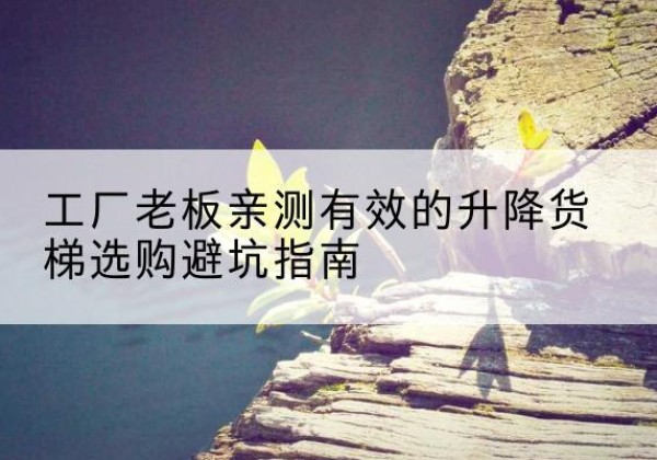 互助升降货梯怎么选-工厂老板亲测有效的升降货梯选购避坑指南